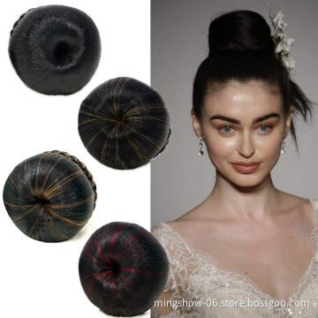 synthetic hair bun braided chignon hair pieces bun maker